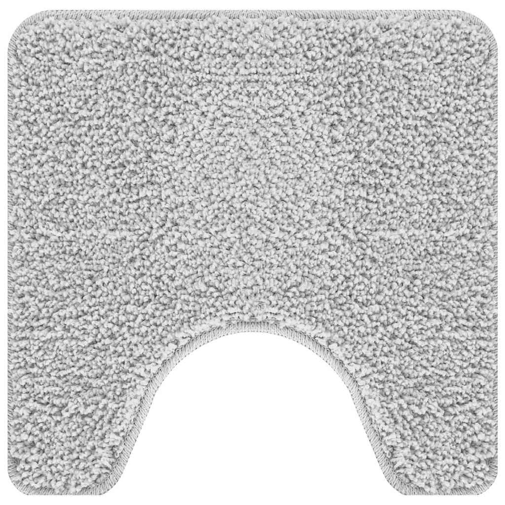 Rutschfeste Badematte mit Toilettenausschnitt Grau 50 x 50 cm