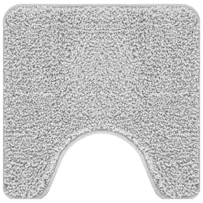 Rutschfeste Badematte mit Toilettenausschnitt Grau 50 x 50 cm