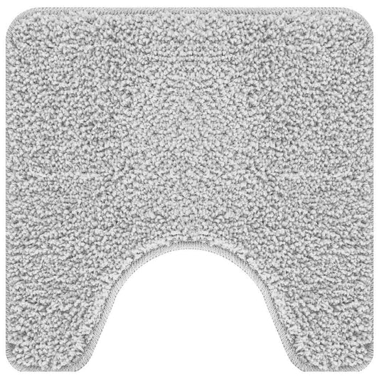 Rutschfeste Badematte mit Toilettenausschnitt Grau 50 x 50 cm