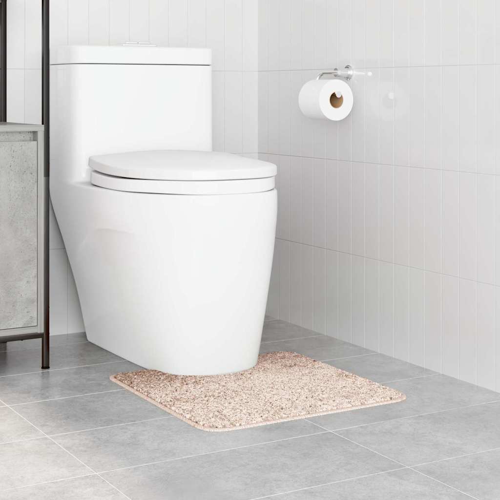 Rutschfeste Badematte mit Toilettenausschnitt Creme 50 x 50 cm