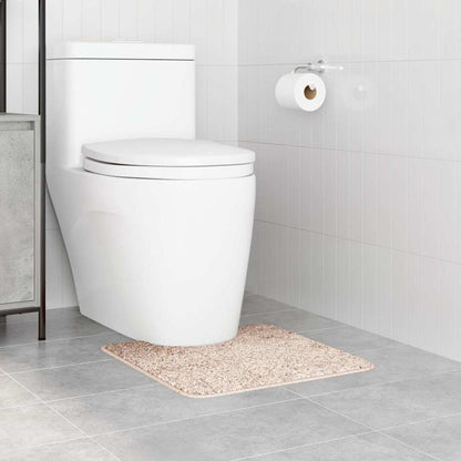 Rutschfeste Badematte mit Toilettenausschnitt Creme 50 x 50 cm