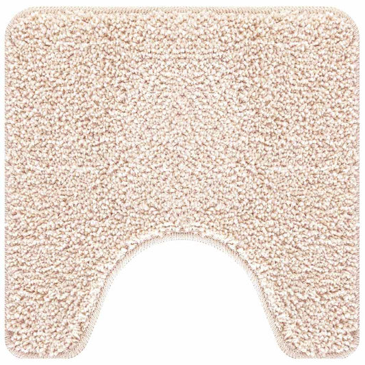 Rutschfeste Badematte mit Toilettenausschnitt Creme 50 x 50 cm