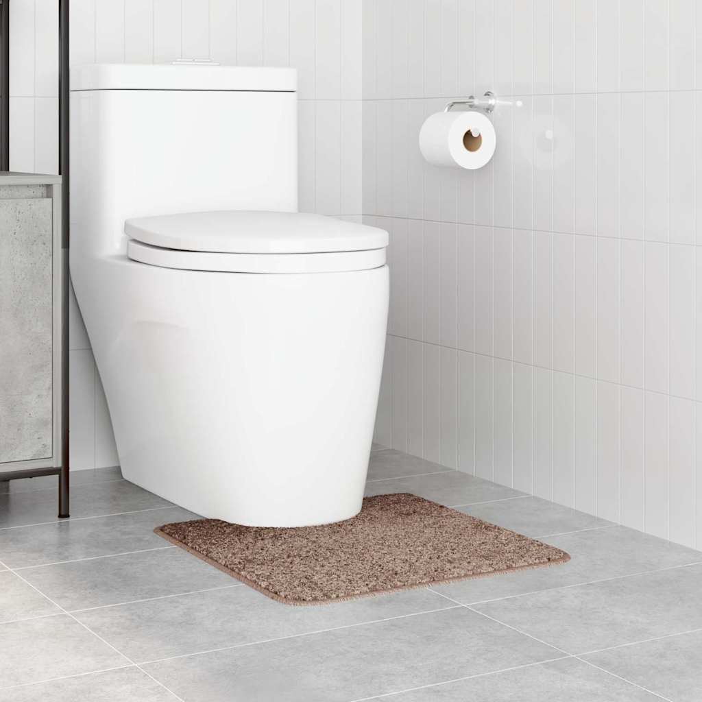 Rutschfeste Badematte mit Toilettenausschnitt Braun 50 x 50 cm