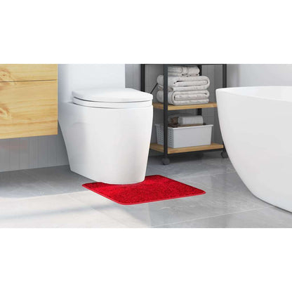 Rutschfeste Badematte mit Toilettenausschnitt Rot 50 x 50 cm PP