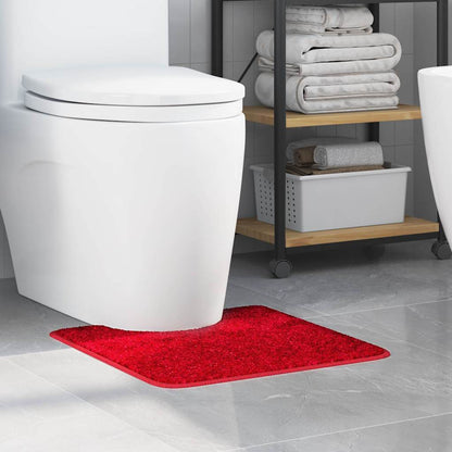 Rutschfeste Badematte mit Toilettenausschnitt Rot 50 x 50 cm PP