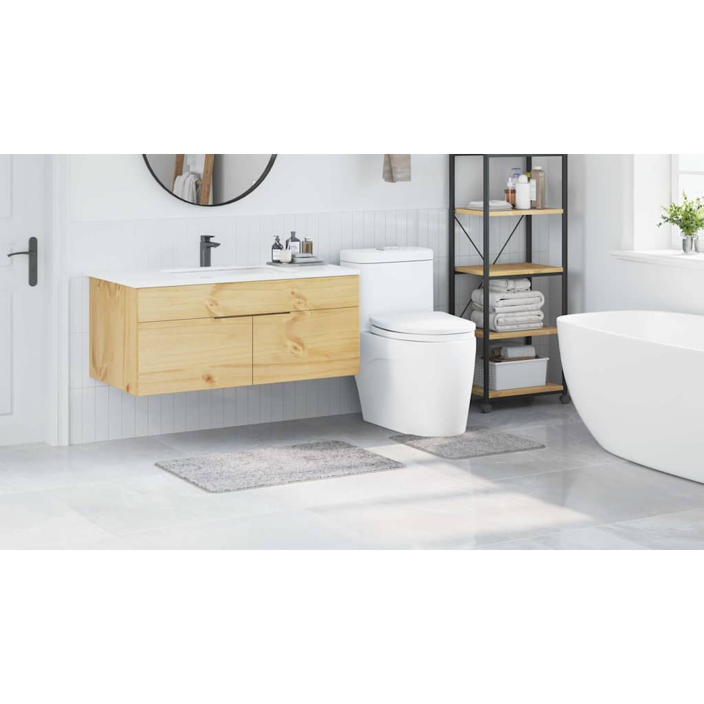 Anti-Rutsch Badematten-Set 2 pcs Grau PP