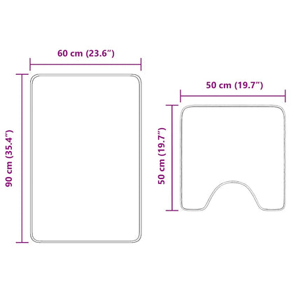 Anti-Rutsch Badematten-Set 2 pcs Braun PP