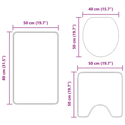Anti-Rutsch Badematten-Set 3 pcs Rot PP