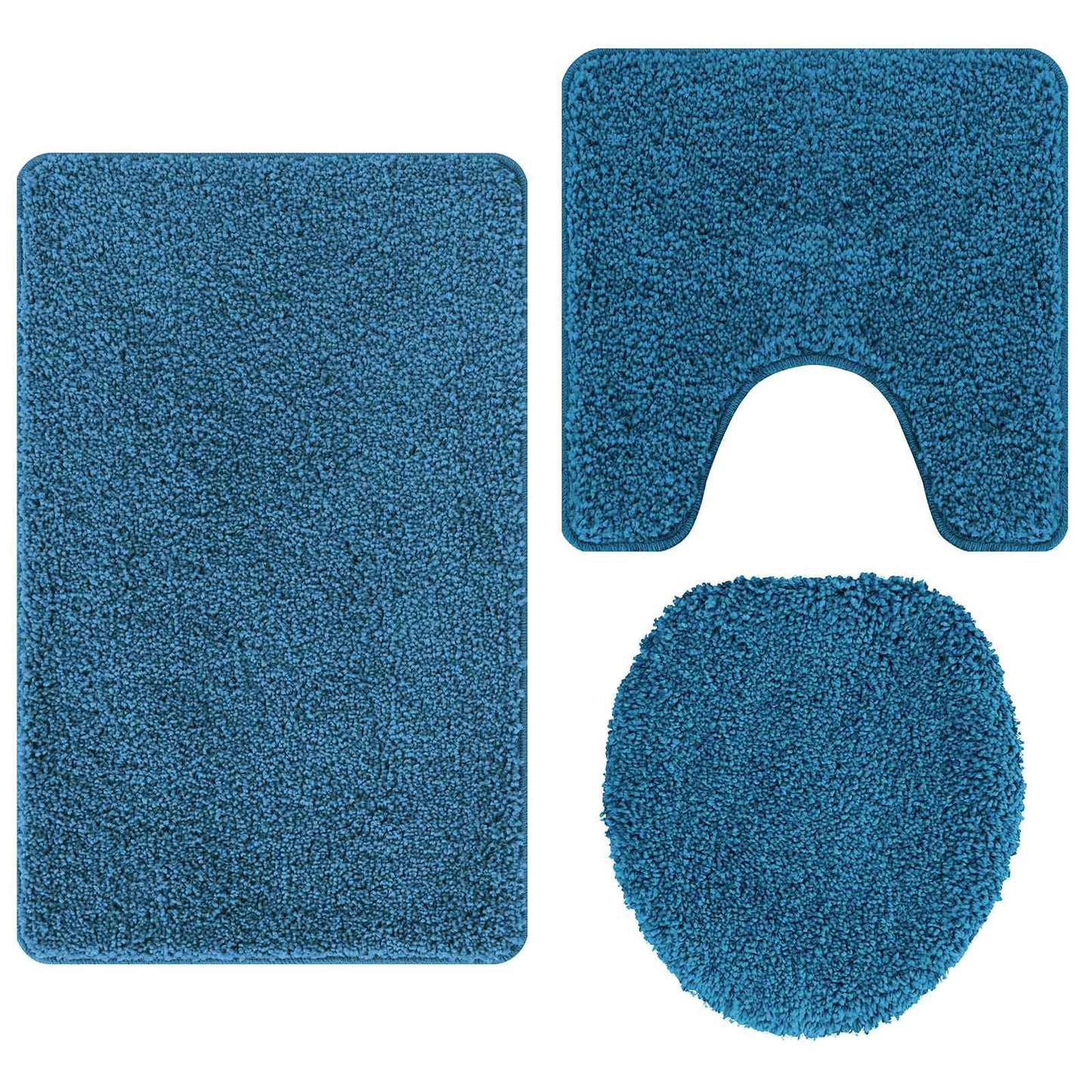 Anti-Rutsch Badematten-Set 3 pcs Blau PP