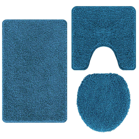 Anti-Rutsch Badematten-Set 3 pcs Blau PP