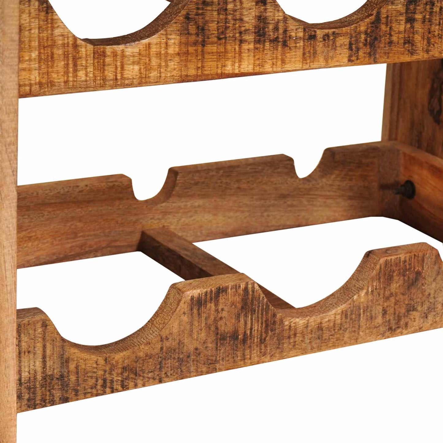 Weinregal Braun 100 x 45 x 33 cm Massives grobes Mangoholz