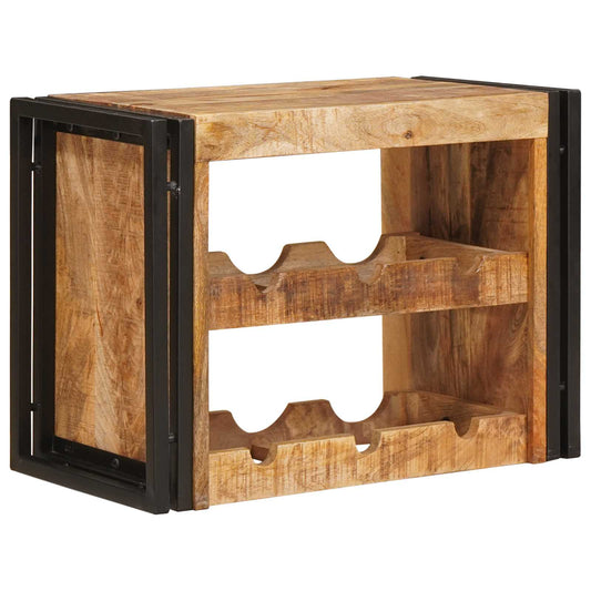 Weinregal Braun 100 x 45 x 33 cm Massives grobes Mangoholz