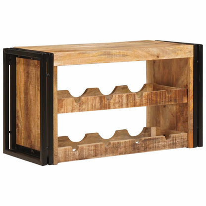 Weinregal Braun 100 x 45 x 33 cm Massives grobes Mangoholz