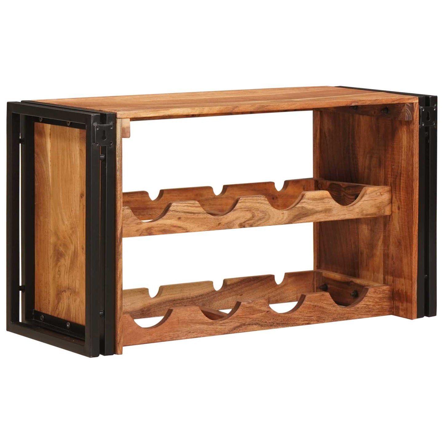 Weinregal Braun 100 x 45 x 33 cm Massivholz Akazie