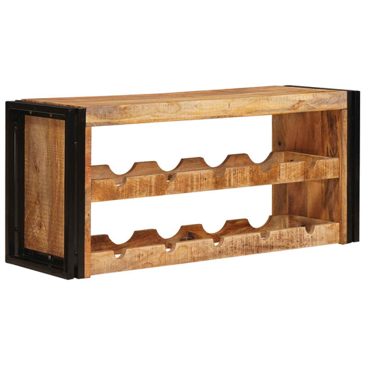 Weinregal Braun 100 x 45 x 33 cm Massives grobes Mangoholz