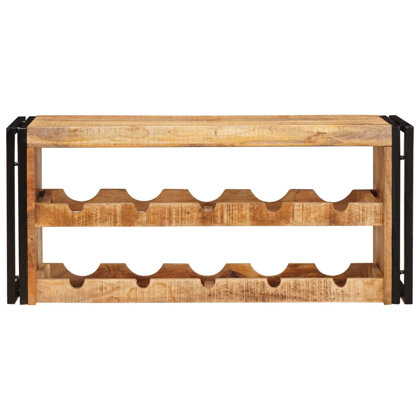 Weinregal Braun 100 x 45 x 33 cm Massives grobes Mangoholz