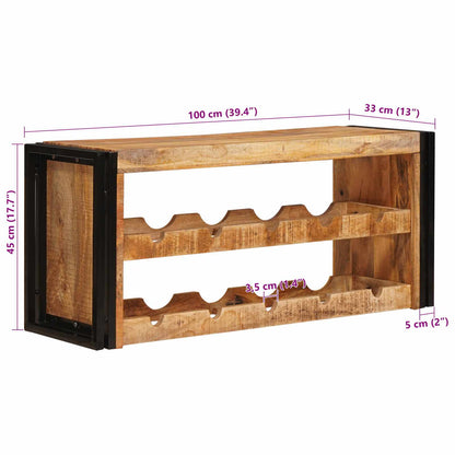 Weinregal Braun 100 x 45 x 33 cm Massives grobes Mangoholz