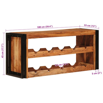 Weinregal Braun 100 x 45 x 33 cm Massivholz Akazie