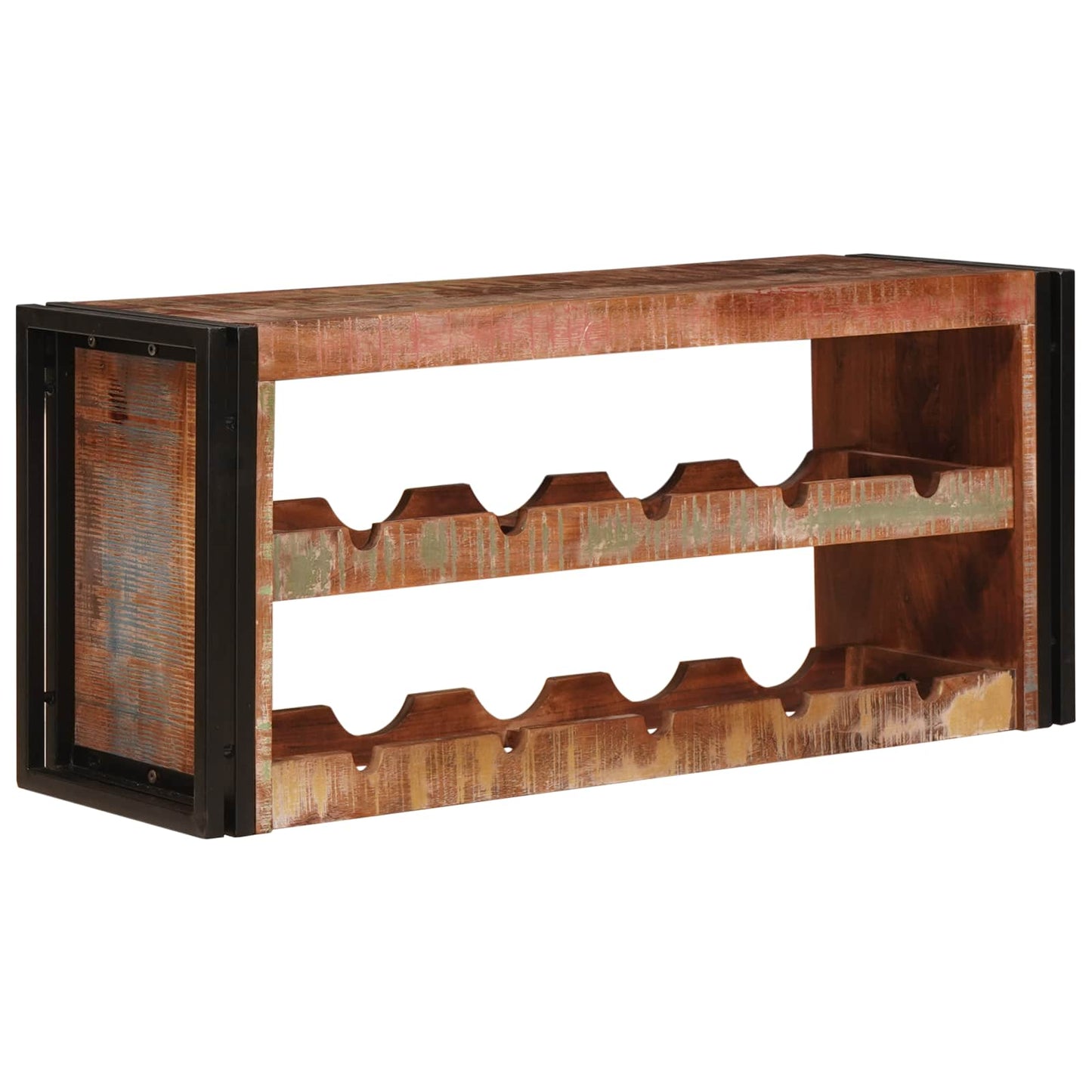 Weinregal Braun 100 x 45 x 33 cm Massives Altholz