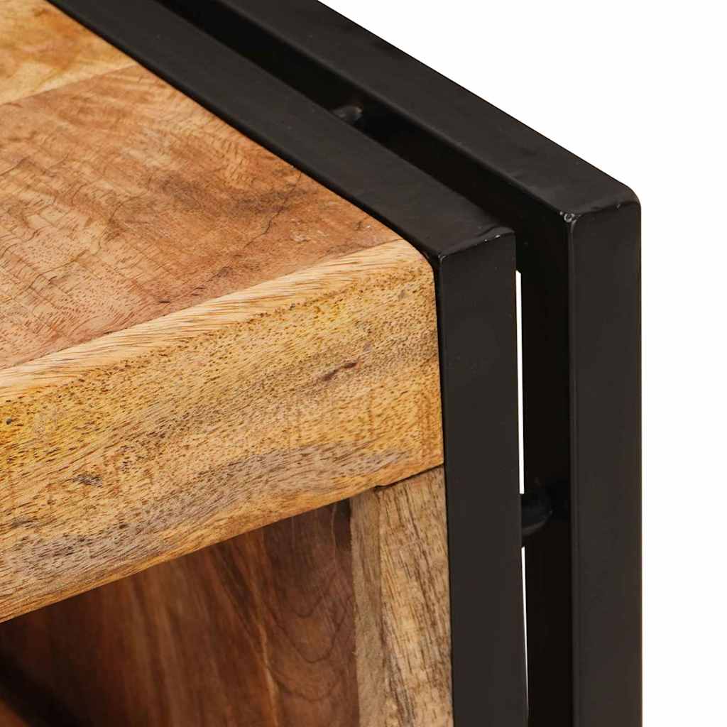 Weinregal Braun 120 x 45 x 33 cm Massives grobes Mangoholz