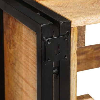 Weinregal Braun 120 x 45 x 33 cm Massives grobes Mangoholz