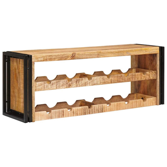 Weinregal Braun 120 x 45 x 33 cm Massives grobes Mangoholz