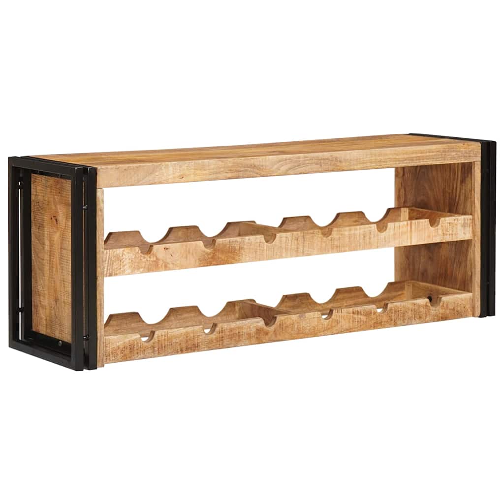 Weinregal Braun 120 x 45 x 33 cm Massives grobes Mangoholz