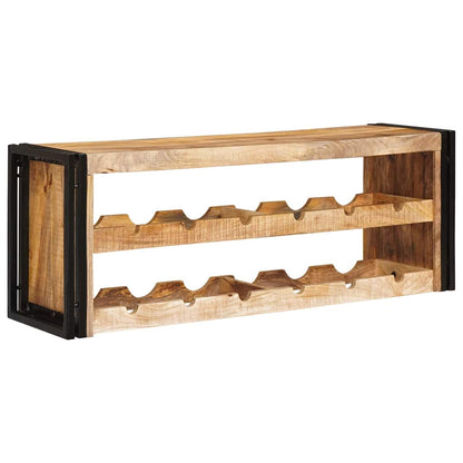Weinregal Braun 120 x 45 x 33 cm Massives grobes Mangoholz