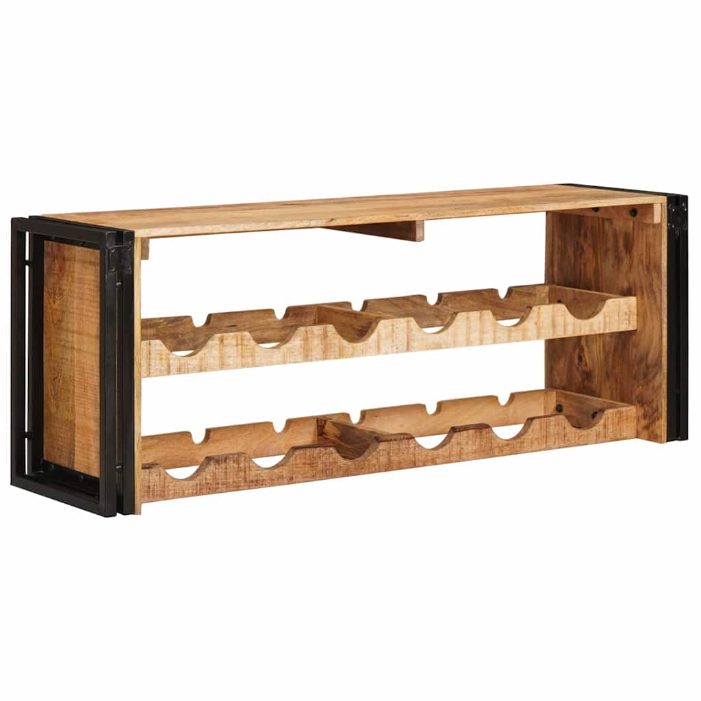 Weinregal Braun 120 x 45 x 33 cm Massives grobes Mangoholz