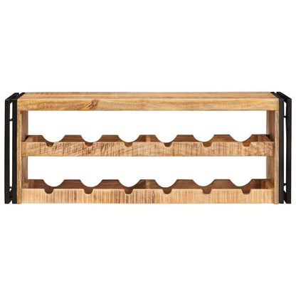 Weinregal Braun 120 x 45 x 33 cm Massives grobes Mangoholz