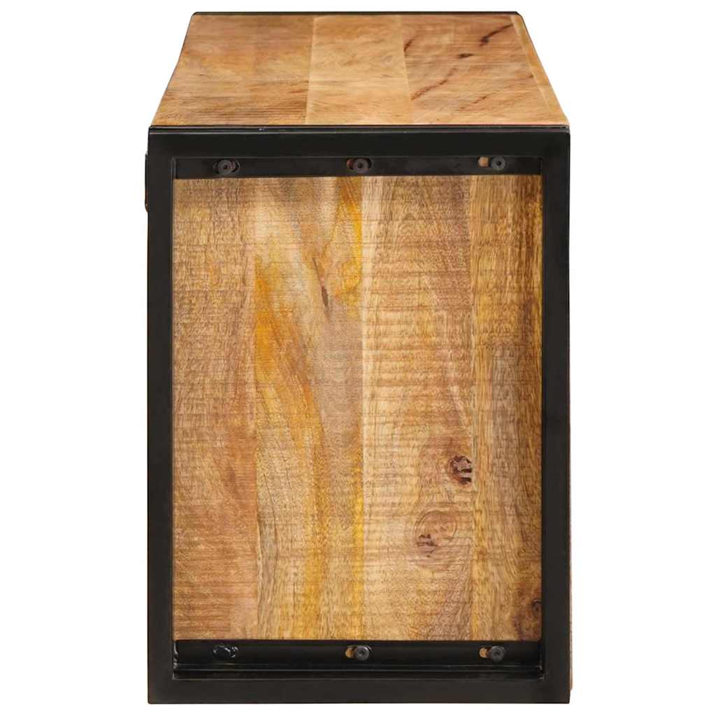 Weinregal Braun 120 x 45 x 33 cm Massives grobes Mangoholz