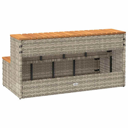 Whirlpool-Stufen Hellgrau 100x50x50,5 cm Poly-Rattan und Akazie