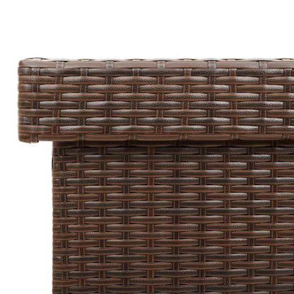 Gartentruhe mit Rollen Braun 110x55x73 cm Poly Rattan