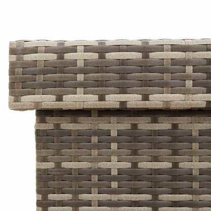 Gartentruhe mit Rollen Grau 110x55x73 cm Poly Rattan