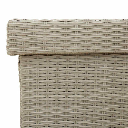 Gartentruhe mit Rollen Hellgrau 110x55x73 cm Poly Rattan