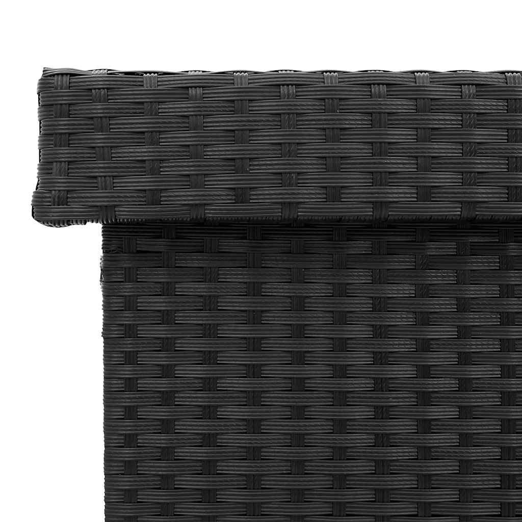 Gartentruhe mit Rollen Schwarz 160x55x75 cm Poly Rattan