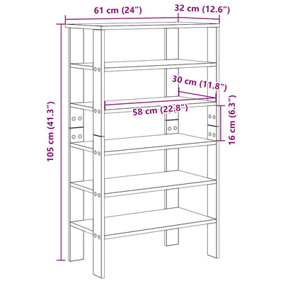 Schuhregal Schwarz 61x32x105 cm Holzwerkstoff