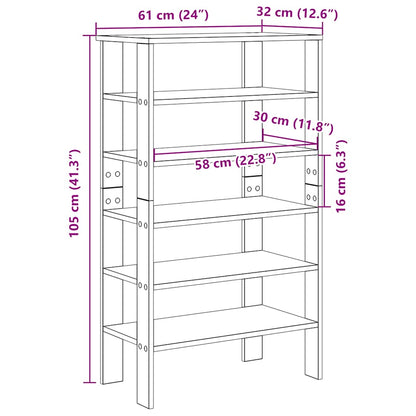 Schuhregal Betongrau 61x32x105 cm Holzwerkstoff