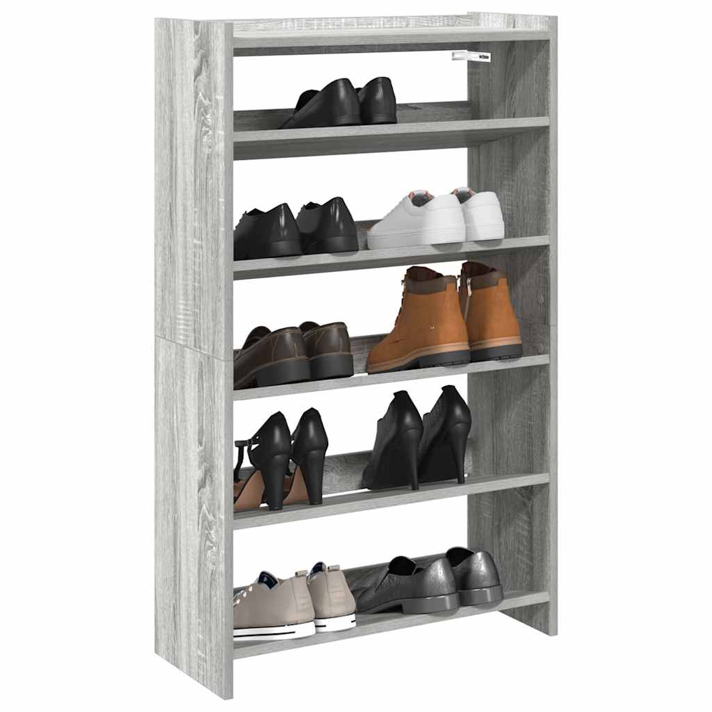 Schuhregal Grau Sonoma 60x25x100 cm Holzwerkstoff