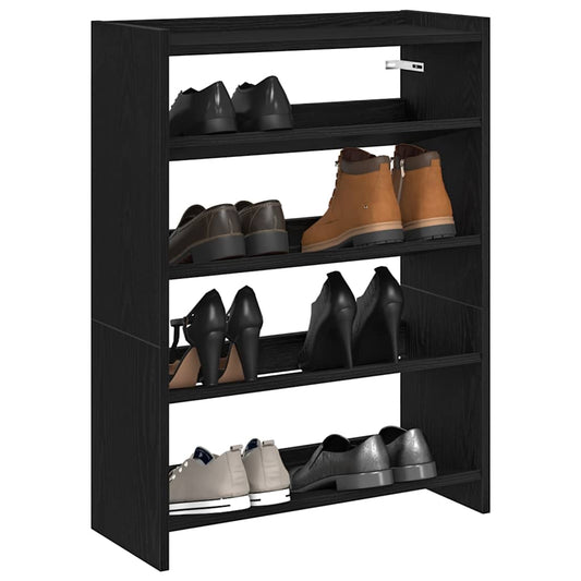 Schuhregal Schwarz 80x25x61,5 cm Holzwerkstoff