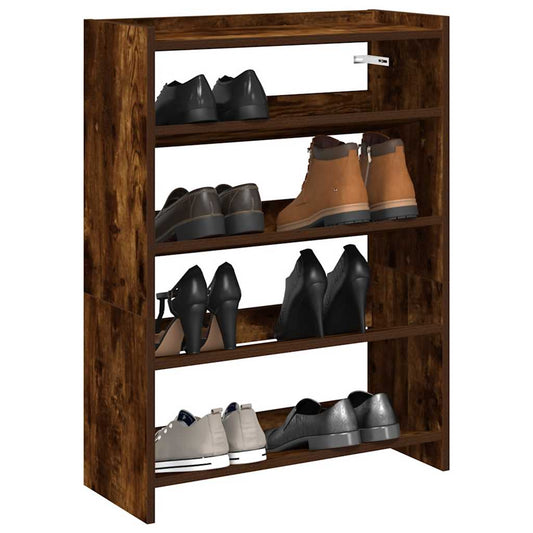 Schuhregal Räuchereiche 80x25x61,5 cm Holzwerkstoff