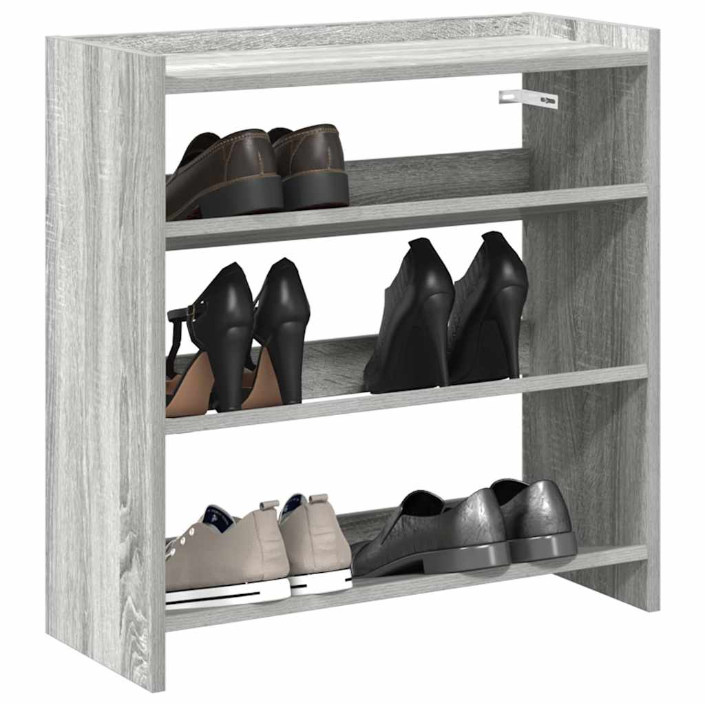 Schuhregal Grau Sonoma 60x25x62 cm Holzwerkstoff