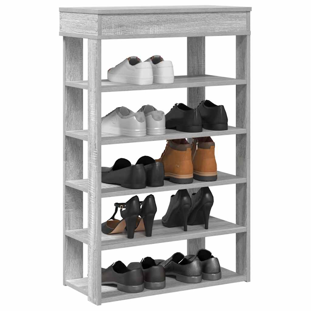 Schuhregal Grau Sonoma 60x30x98 cm Holzwerkstoff