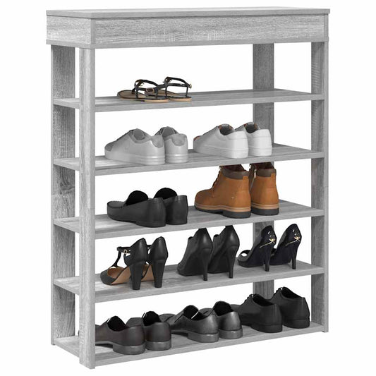 Schuhregal Grau Sonoma 80x30x98 cm Holzwerkstoff