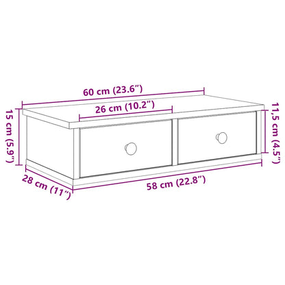 Wandregal mit Schubladen Sonoma-Eiche 60x25x15 cm Holzwerkstoff