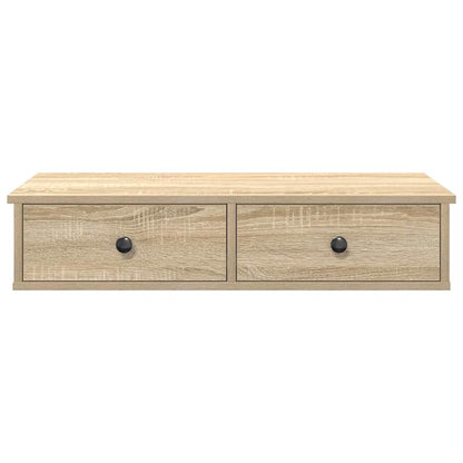 Wandregal mit Schubladen Sonoma-Eiche 80x31x17 cm Holzwerkstoff