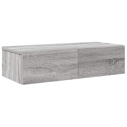 Wandregal mit Schubladen Grau Sonoma 60x26,5x15cm Holzwerkstoff