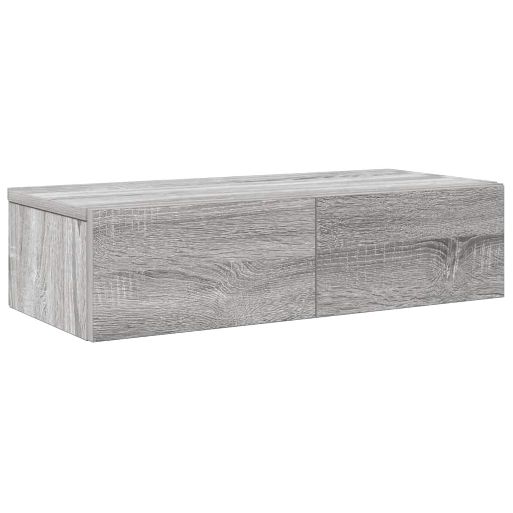 Wandregal mit Schubladen Grau Sonoma 60x26,5x15cm Holzwerkstoff