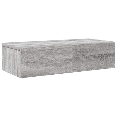 Wandregal mit Schubladen Grau Sonoma 60x26,5x15cm Holzwerkstoff