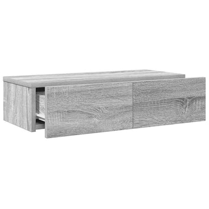 Wandregal mit Schubladen Grau Sonoma 60x26,5x15cm Holzwerkstoff